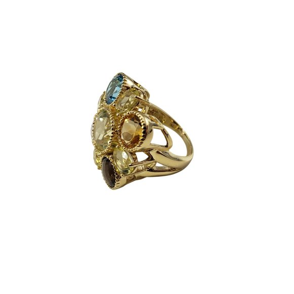 Vintage 14 Karat Yellow Gold and Gemstone Ring Size 8.25 GAI Certified #12081 - Picture 3 of 9
